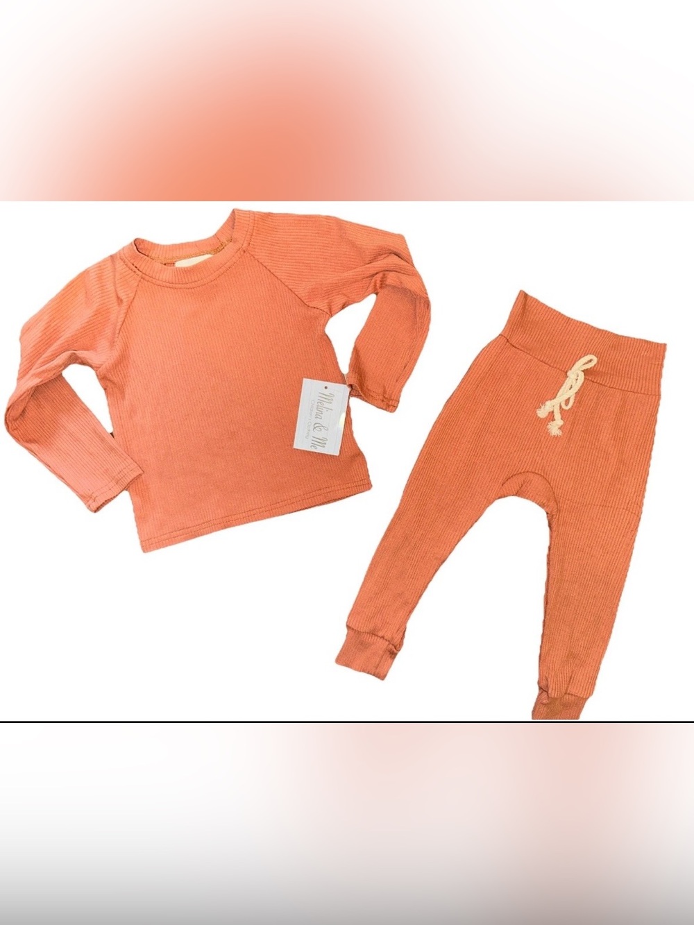 Toddler Boys Girls 3T  Ribbed Outfit Set 2PC 100% Cotton Melina & Me Boutique